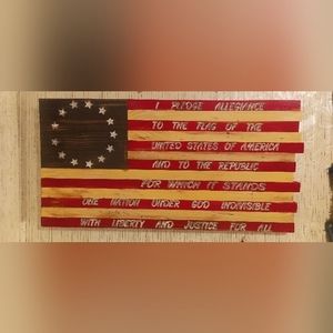 Hand made rustic wood flag